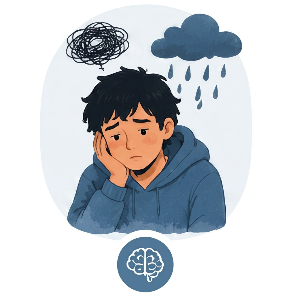 Illustration representing anxiety and depression